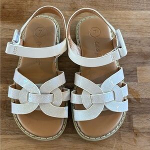 Cat & Jack White Glitter Kids Sandals
